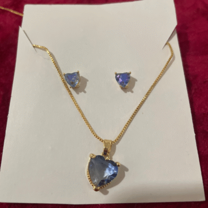 Set de cadena y topitos azul